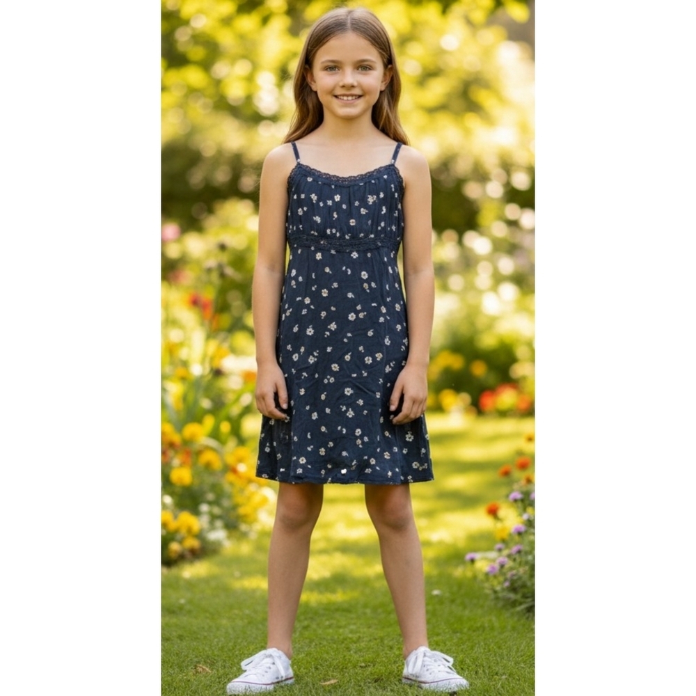 Art Class Daisy Print Slip dress Black Size L (10/12)